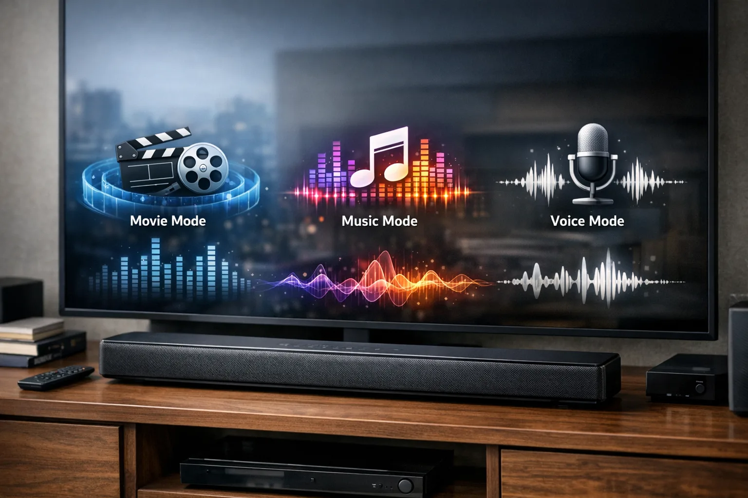 Erklaerung verschiedener Soundbar Klangmodi und wie man sie richtig nutzt