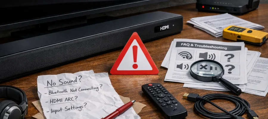 Soundbar Fehlerbehebung fuer Einsteiger: Loesungen bei haeufigen Bedien- und Verbindungsproblemen